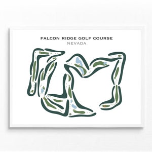 _Falcon Ridge, Nevada | Golf Platz Karte, Golf Geschenk für Papa, Golf Wand Kunst | Aquarell Style Kunstdruck Kein gerahmt