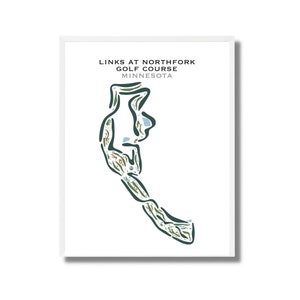 Liens au terrain de golf de Northfork, MN | Carte du parcours de golf, carte du golf, cadeau golfeur, mise en page de la carte de score, cadeau petit ami golfeur, impression d'art sans cadre