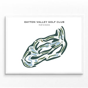 Dayton Valley Golf Club, NV | Golfbaankaart, golfkaart, golfer cadeau voor hem, scorecardlay-out, cadeau golfer vriendje, kunstdruk INGELIJST