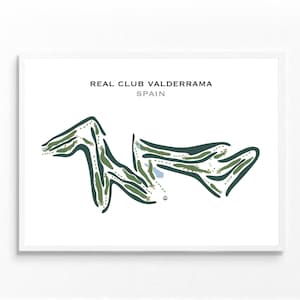 Real Club Valderrama, España / Mapa del campo de golf, mapa de golf, regalo de golfista para él, diseño de tarjeta de puntuación, regalo de novio golfista, impresión artística SIN MARCO