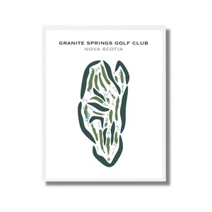 Club de golf Granite Springs, Canada | Carte du parcours de golf, carte du golf, cadeau golfeur pour lui, mise en page de la carte de score, cadeau golfeur BF, impression d'art sans cadre