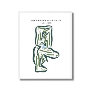 Deer Park Golf Club, Illinois, mapa del campo de golf, arte mural de golf, regalo para golfistas, regalo de decoración para golfistas, diseño de tarjeta de puntuación, impresión en acuarela, SIN MARCO