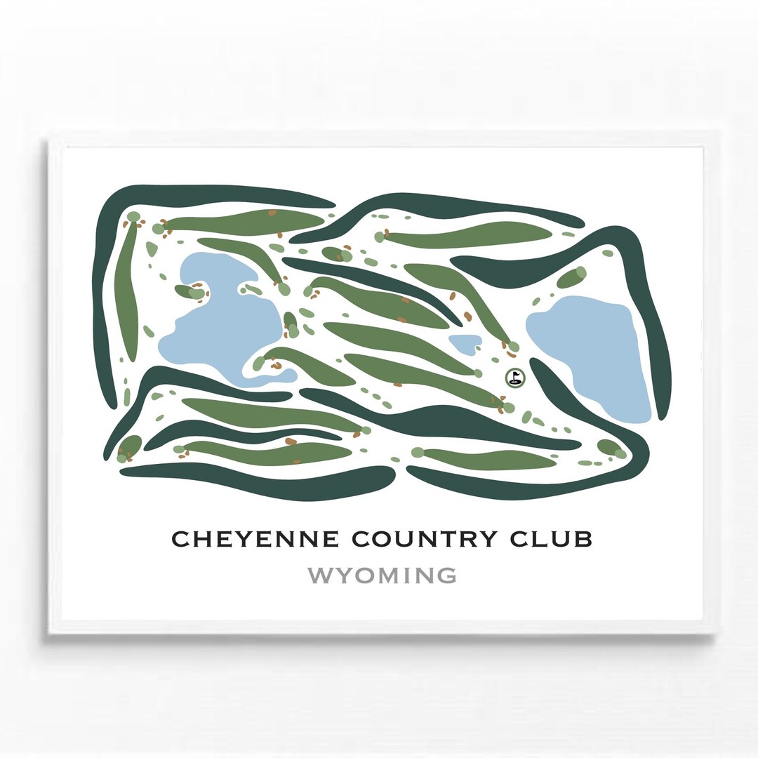 Cheyenne Country Club WY Golf Course Map Home Decor Etsy