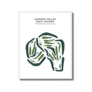 Jackson Valley-golfbaan, Pennsylvania | Golfbaankaart, golfkaart, golfer cadeau voor hem, scorekaartlay-out, cadeau golfer vriendje, kunstdruk INGELIJST