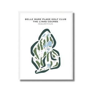 Belle Mare Plage Golf Club, The Links Course, Mauricio / Mapa del campo de golf, regalo de golfista para él, regalo de novio golfista, impresión artística SIN MARCO