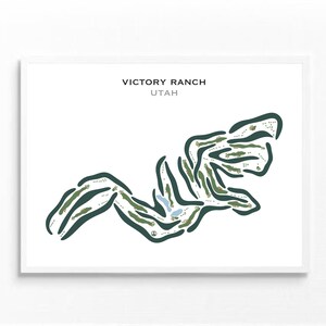 Golf Club Drucke - Victory Ranch Utah Golf Platz Karte | Golf Club Map Print für Bürowände | Großartiges Geschenk für Golf-Liebhaber | Golf Wandkunst