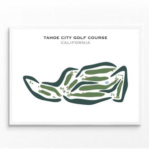 Tahoe City Golf Course, CA | Golf Course Map, Golf Map, Golfer Gift For Him, Scorecard Layout, Golfer Boyfriend Gift, Art Print Decor
