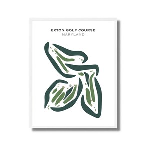 Exton-golfbaan, Maryland | Golfbaankaart, golfkaart, golfer cadeau voor hem, scorecardlay-out, cadeau golfer vriendje, kunstdruk INGELIJST