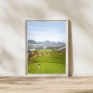 TPC Scottsdale, Arizona Wall Art | Signature Hole Golf Poster, Home Décor, Golf Décor, Sport Gift for Dad, Golf Lover Gift, Anniversary Gift