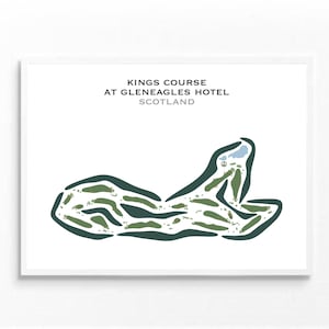 Le parcours du roi à l'hôtel Gleneagles, Écosse | Carte du parcours de golf, carte du golf, cadeau de golfeur pour lui, mise en page de la carte de score, cadeau petit ami golfeur