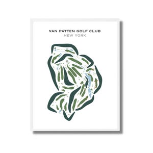 Club de Golf Van Patten, Nueva York / Mapa del Campo de Golf, Mapa de Golf, Regalo para Golfista, Diseño de Tarjeta de Puntuación, Regalo para Novio Golfista, Lámina Artística SIN MARCO