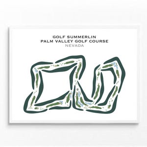 Golf Summerlin - Palm Valley Course, NV | Golfbaankaart, golfkaart, golfer cadeau voor hem, cadeau golfer vriendje, kunstdruk INGELIJSTE