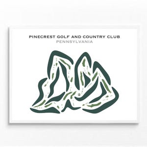 Pinecrest Lake Golf & Country Club, PA | Kunstdruck, Kunstdruck, Golf Karte, Golf Karte, Golf Karte, Score Karte, Karte, Landkarte, UNGERAHMT, für Ihn
