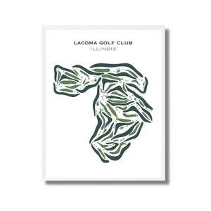 Lacoma Golf Club, Illinois, Golf Platz Karte, Golf Kunst für Wand, Golf Geschenke für Männer, Golf Dekor, Golf Karte Druck, Vatertagsgeschenk, UNGERAHMT