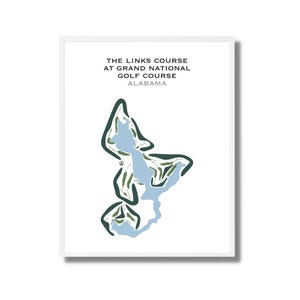 Der Links Platz auf dem Grand National Golf Platz, AL | Golf Platz Karte, Golf Karte, Golfer Geschenk für Ihn, Score Card Layout, Golfer Freund Geschenk