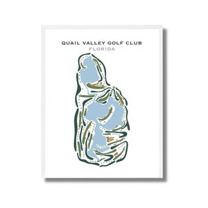 Quail Valley Golf Club, FL / Mapa del campo de golf, mapa de golf, regalo de golfista para él, diseño de tarjeta de puntuación, regalo de novio golfista, impresión artística SIN MARCO