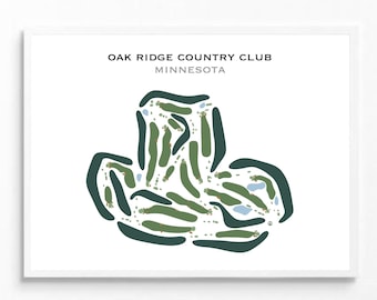 Oak Ridge Country Club, MN | Golf Course Map, Golf Map, Golfer Gift For Him, Scorecard Layout, Golfer Boyfriend Gift, Art Print Decor