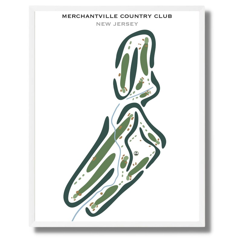 Merchantville Country Club NJ Golf Course Map Home Decor Etsy