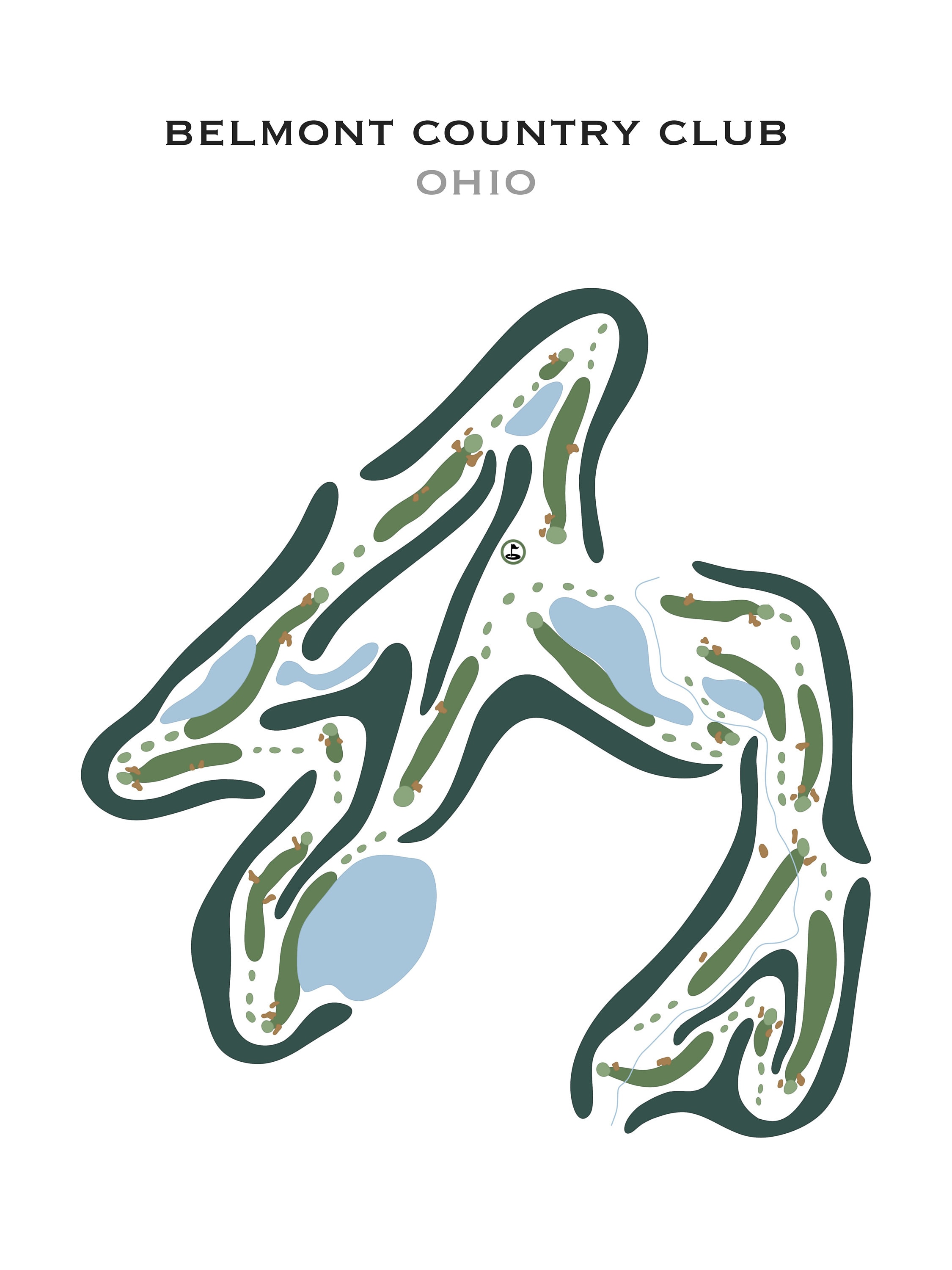 Belmont Country Club, Ohio, Golf Course Map, Golf Loving Anniversary