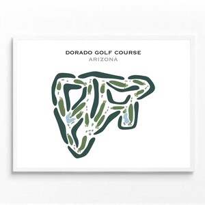 Campo de golf Dorado, Arizona / Mapa del campo de golf, Mapa de golf, Regalo de golfista para él, Diseño de tarjeta de puntuación, Regalo para novio golfista, Impresión artística SIN MARCO