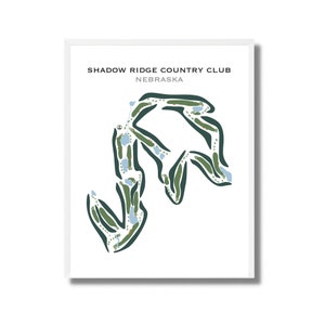 Shadow Ridge Country Club, NE | Golfbaankaart, golfkaart, golfer cadeau voor hem, scorecardlay-out, cadeau golfer vriendje, kunstprint INGELIJST