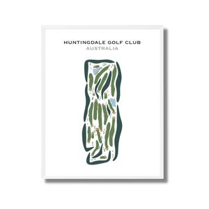Club de golf de Huntingdale, Australie | Carte du terrain de golf, carte du golf, cadeau golfeur pour lui, mise en page de la carte de pointage, cadeau petit ami golfeur, impression d'art sans cadre