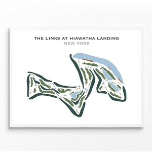 Liens à Hiawatha Landing, NY | Carte du parcours de golf, carte du golf, cadeau golfeur pour lui, mise en page de la carte de score, cadeau petit ami golfeur, impression d'art sans cadre