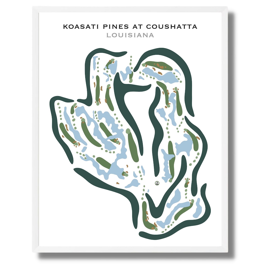 Koasati Pines at Coushatta LA Golf Course Map Home Decor Etsy