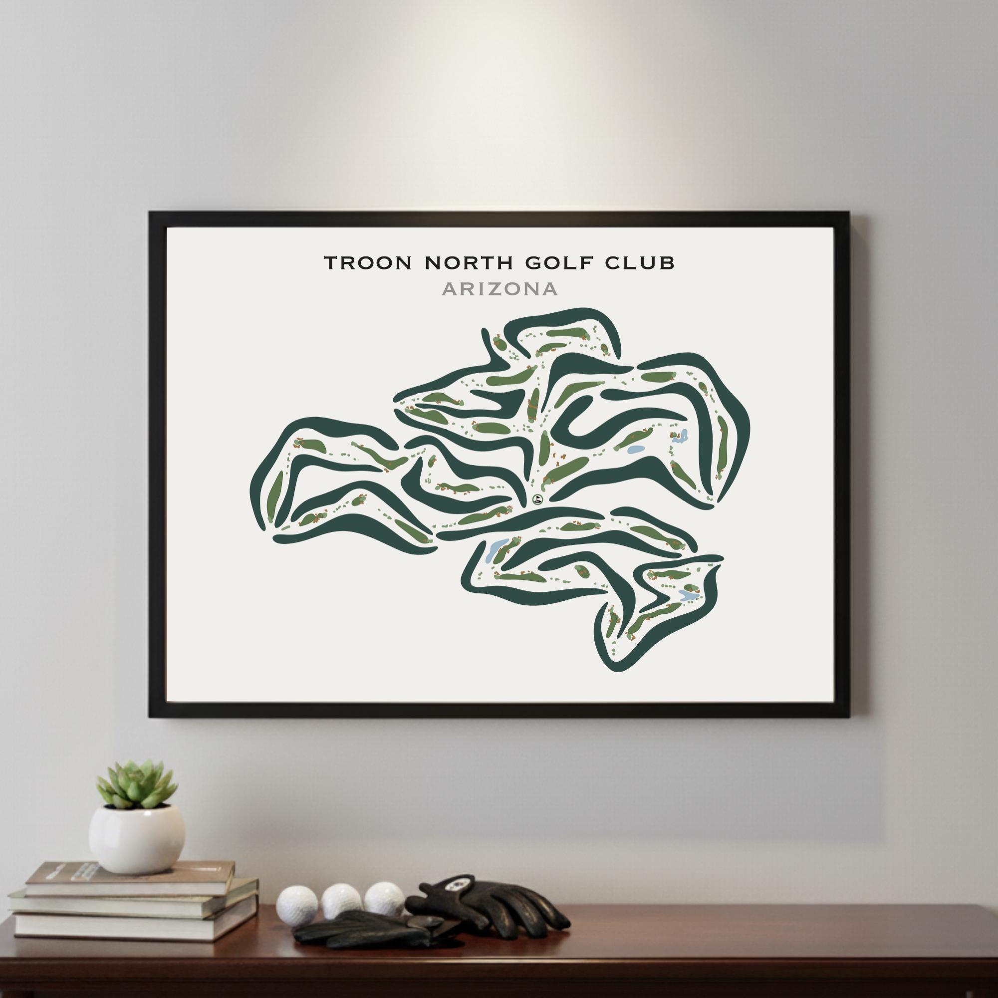 Troon North Golf Club, Arizona | Golf Course Map Wall Art, Golf