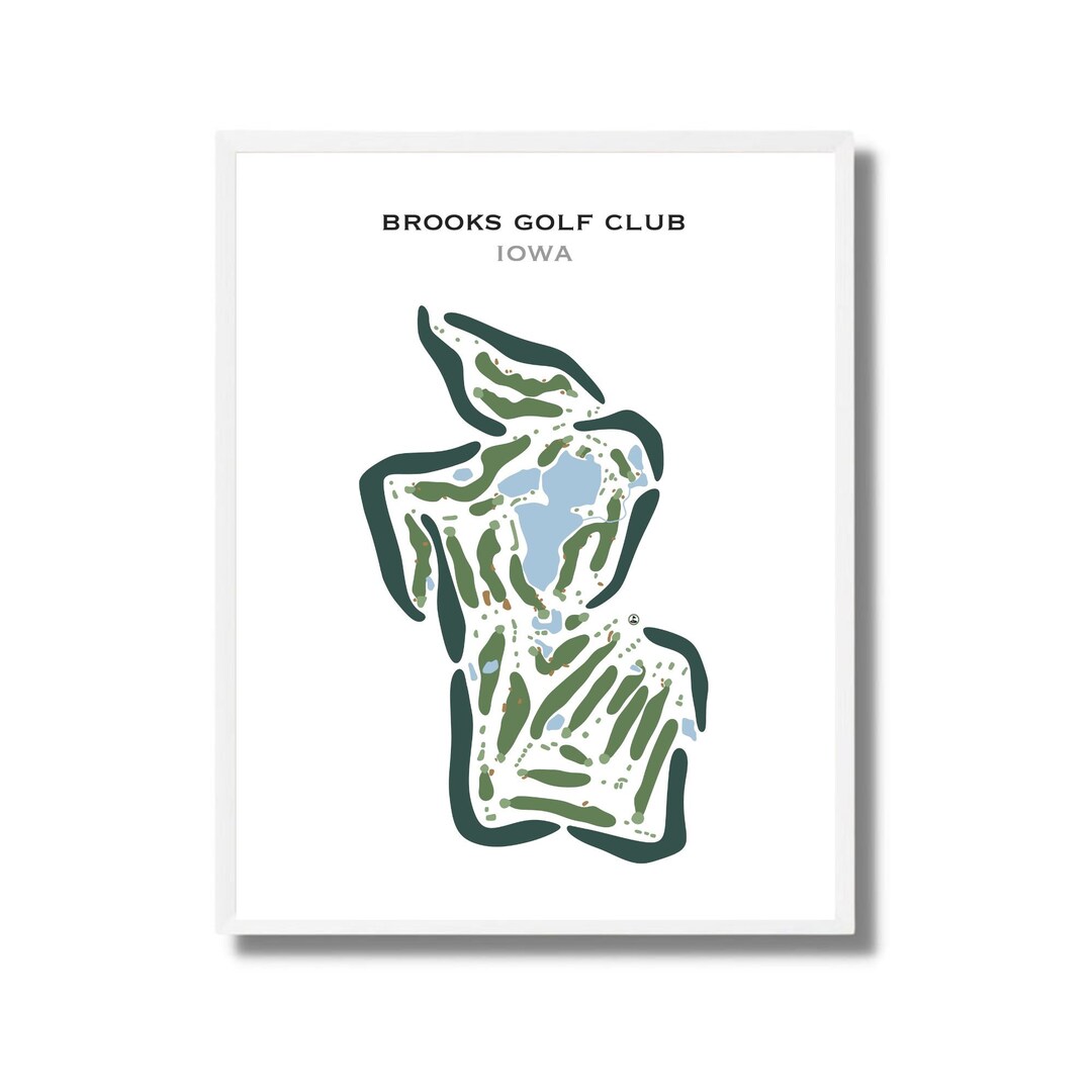 Brooks Golf Club, Iowa Golf Course Map, Home Decor, Golfer Gift for Him, Scorecard Layout