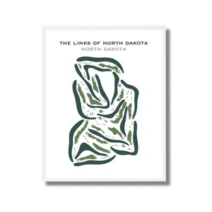 The Links of North Dakota, ND | Carte du parcours de golf, carte du golf, cadeau golfeur pour lui, mise en page de la carte de pointage, cadeau petit ami golfeur, impression d'art sans cadre