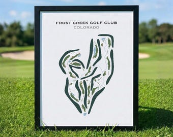 Frost Creek Golf Club, Colorado | Golf Course Map, Golf Map, Golfer Gift For Him, Scorecard Layout, Golfer Boyfriend Gift, Art Print Decor