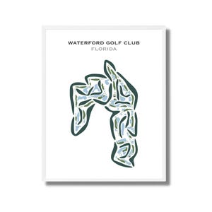 Waterford Golf Club, Florida / Mapa del campo de golf, mapa de golf, regalo de golfista para él, diseño de tarjeta de puntuación, regalo de novio golfista, impresión artística SIN MARCO
