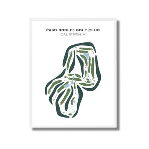 Paso Robles Golf Club, CA / Mapa del campo de golf, mapa de golf, regalo de golfista para él, diseño de tarjeta de puntuación, regalo de novio golfista, impresión artística SIN MARCO