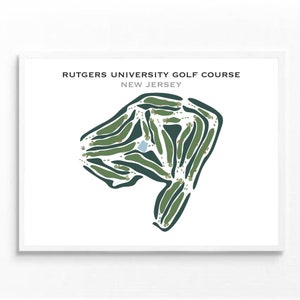 Rutgers Universitäts-Golfplatz, NJ | Kunstdruck, Kunstdruck, Score Card Layout, Golf Map, Golf Map, Landkarte, Geschenkidee für Sie und Ihn, Kunstdruck UNGERAHMT