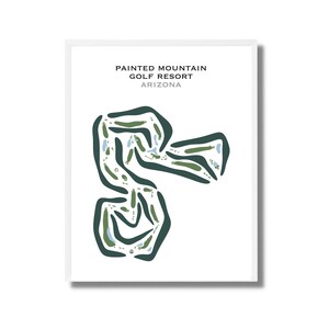 Painted Mountain Golf Resort, Arizona | Golfbaankaart, decor, golfer cadeau voor hem, scorecardlay-out, cadeau golfer vriendje, kunstdruk INGELIJST