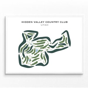 Hidden Valley County Club, UT | Golfbaankaart, golfkaart, golfer cadeau voor hem, scorecardlay-out, cadeau golfer vriendje, kunstdruk INGELIJST