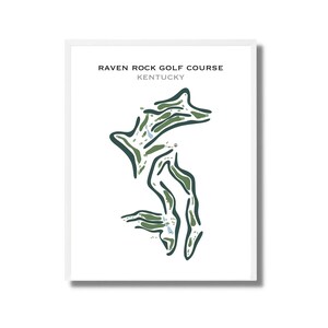 Parcours de golf Raven Rock, KY | Carte du parcours de golf, carte du golf, cadeau golfeur pour lui, mise en page de la carte de score, cadeau petit ami golfeur, impression d'art sans cadre