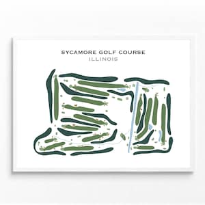 Campo de golf Sycamore, IL / Mapa del campo de golf, Mapa de golf, Regalo de golfista para él, Diseño de tarjeta de puntuación, Regalo para novio golfista, Impresión artística SIN MARCO
