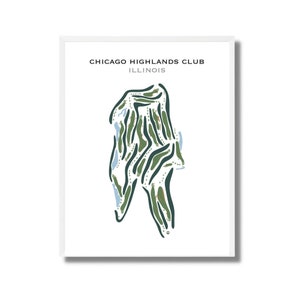 Chicago Highlands Club, IL | Kunstdruck, Golf Karte, Golf Karte, Golf Karte, Score Karte, Golf Karte, Kunstdruck UNGERAHMT, für Sie und Ihn