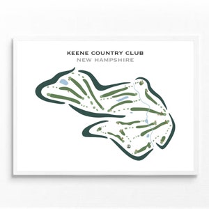 Keene Country Club, NH / Mapa del campo de golf, mapa de golf, regalo de golfista para él, diseño de tarjeta de puntuación, regalo de novio golfista, impresión artística SIN MARCO