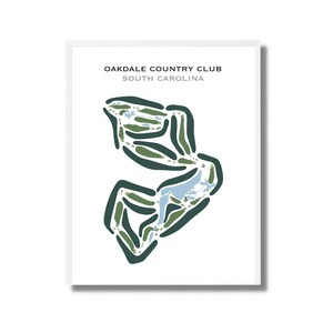 Oakdale Country Club, SC | Golf Course Map, Golf Map, Golfer Gift For Him, Scorecard Layout, Golfer Boyfriend Gift, Art Print Decor