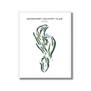 Davenport Country Club, Iowa | Golf Course Map, Golf Map, Golfer Gift For Him, Scorecard Layout, Golfer Boyfriend Gift, Art Print Decor