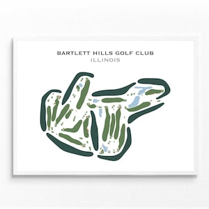 Bartlett Hills Golfklub, IL | Kunstdruck, Golf Karte, Golf Karte, Golf Karte, Score Karte, Golf Karte, Kunstdruck UNGERAHMT, für Sie und Ihn