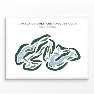Graywood Golf & Racquet Club, Louisianne | Carte du parcours de golf, carte du golf, cadeau golfeur pour lui, mise en page de la carte de score, cadeau petit ami golfeur, impression d'art sans cadre