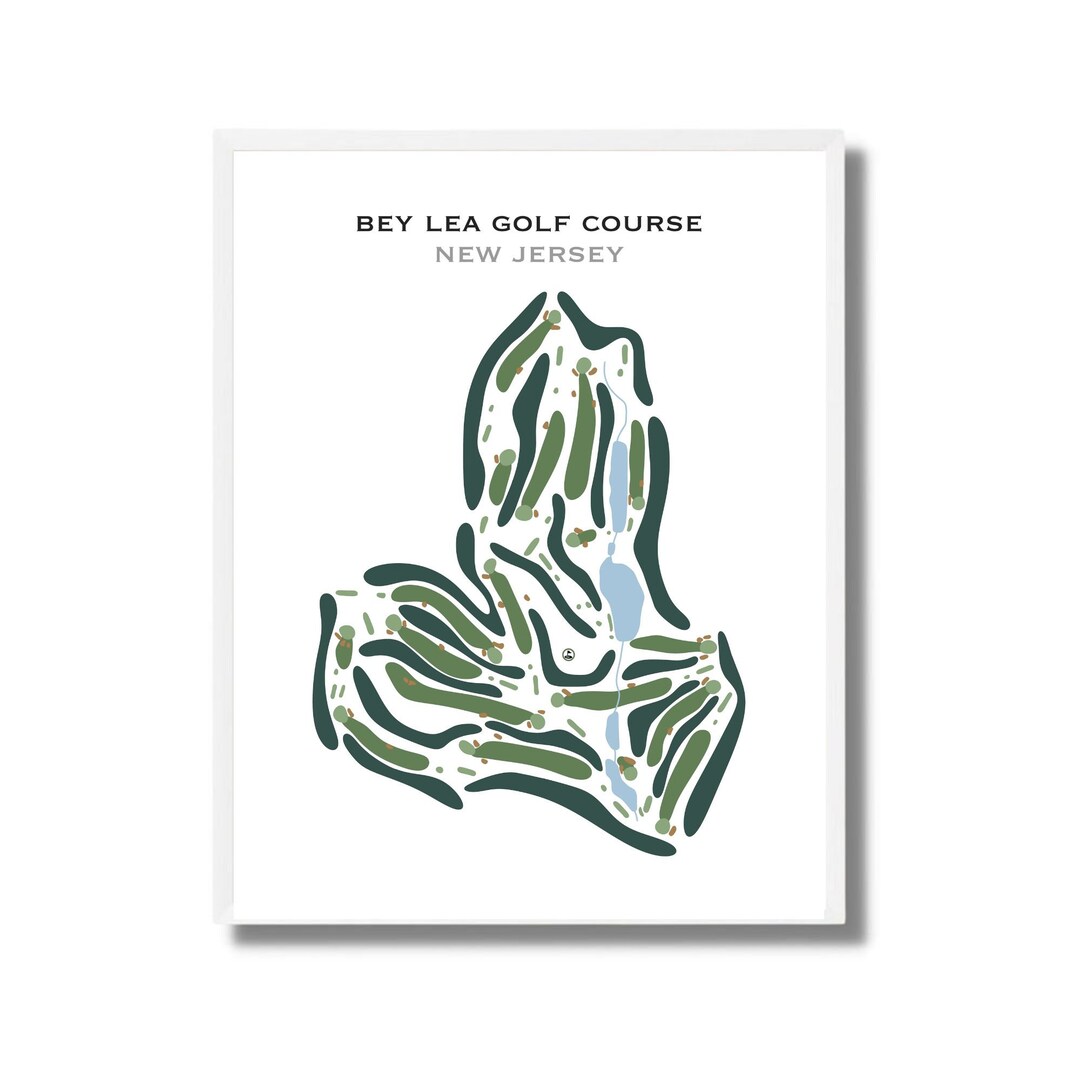 Bey Lea Golf Course NJ Golf Course Map Golf Map Golfer Gift for