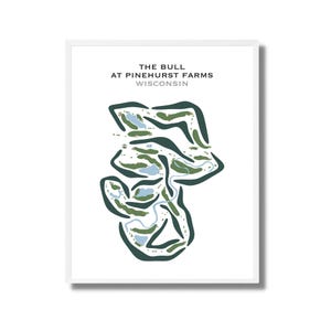Le taureau à Pinehurst Farms, WI | Carte du parcours de golf, carte du golf, cadeau golfeur pour lui, mise en page de la carte de score, cadeau petit ami golfeur, impression d'art sans cadre