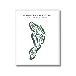 Club de Golf Olympic View, BC, Canadá / Mapa del Campo de Golf, Mapa de Golf, Regalo para Golfista, Diseño de Tarjeta de Puntuación, Regalo para Novio Golfista, Impresión SIN MARCO