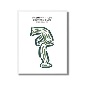 Fremont Hills Countryclub, MO | Golf Platz Karte, Dekor, Golfspieler Geschenk, Scorekarte Layout, Golfspieler Freund Geschenk, Kunstdruck UNGERAHMT