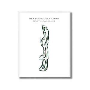 Sea Scape Golf Links, Caroline du Nord | Carte du parcours de golf, carte du golf, cadeau golfeur pour lui, mise en page de la carte de score, cadeau petit ami golfeur, impression d'art sans cadre